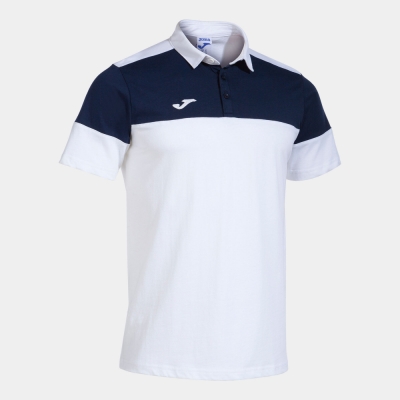 Crew V Maneca Scurta Polo White Navy Joma