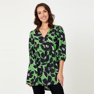 Be You V Neck Floral Tunic