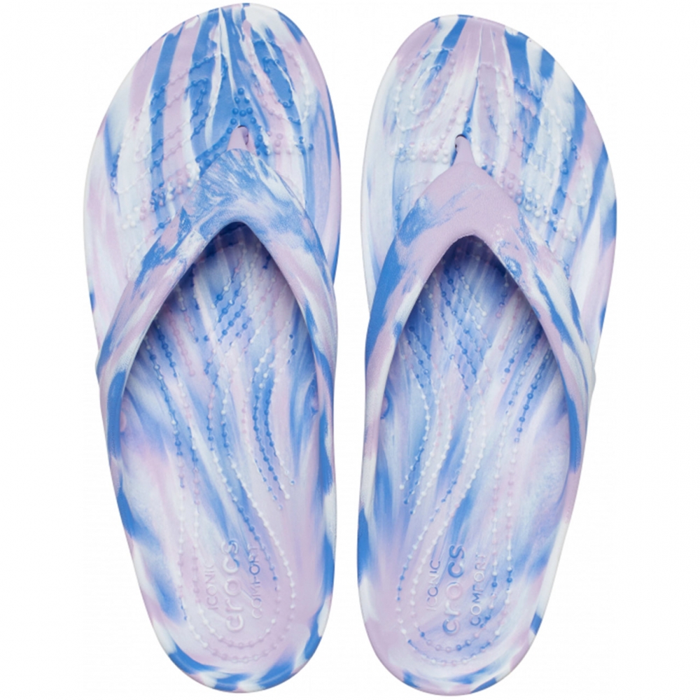 Klapki damskie Crocs Kadee II Marbled Flip W niebiesko-rozowe 208331 5PT