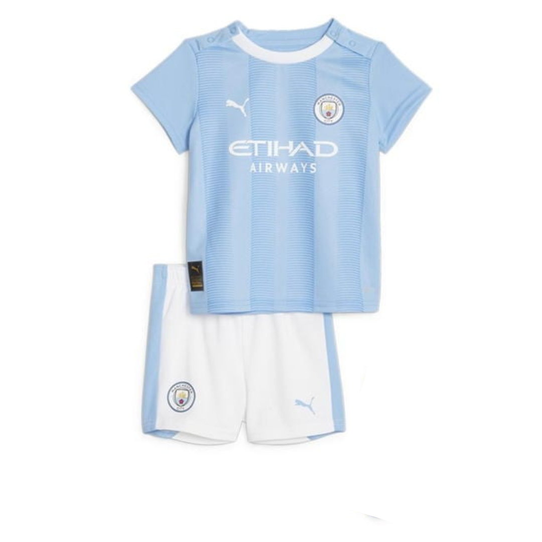 Kit fotbal Puma Manchester City Acasa 2023 2024 albastru alb bebelusi