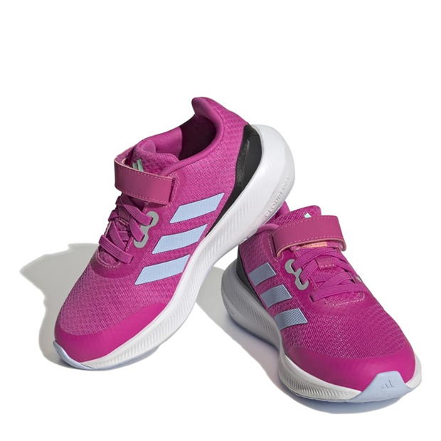 adidas RunFalcon 3.0 Elastic Lace Top Strap Shoes pentru Copii lucid fucsia albastru roz co