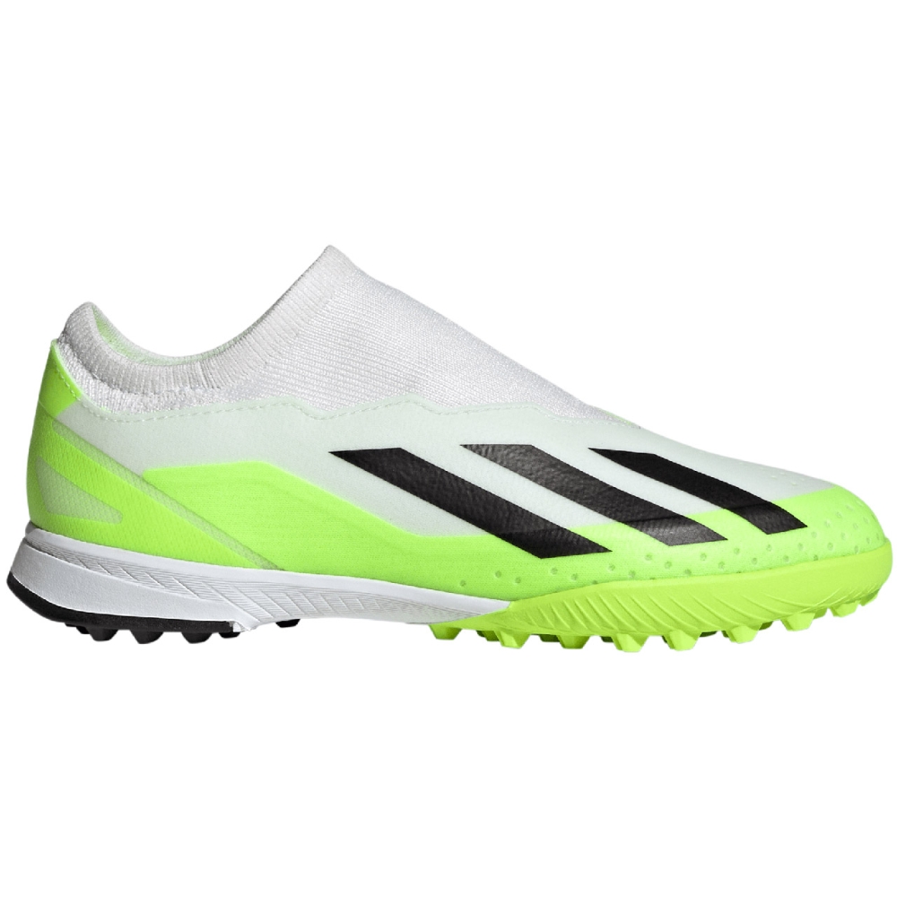 Pantof adidas X Crazyfast.3 Laceless TF 's soccer white-green IE1499 copil