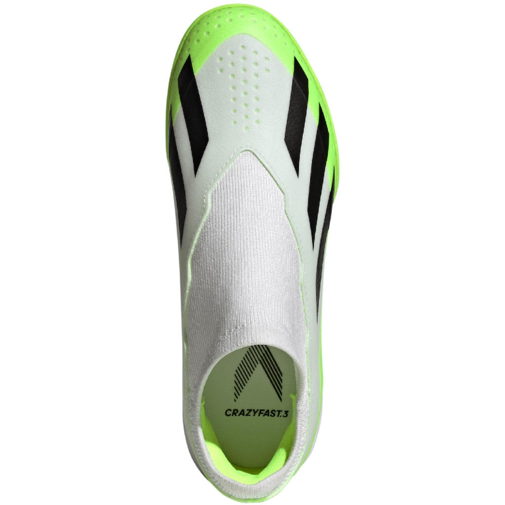 Pantof adidas X Crazyfast.3 Laceless TF 's soccer white-green IE1499 copil