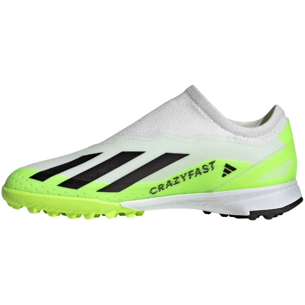 Pantof adidas X Crazyfast.3 Laceless TF 's soccer white-green IE1499 copil