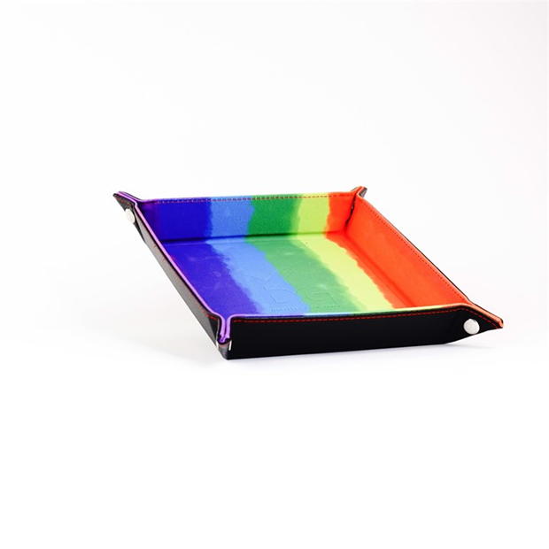 Asmodee Fold Up Velvet Dice Tray: Watercolour Rainbow