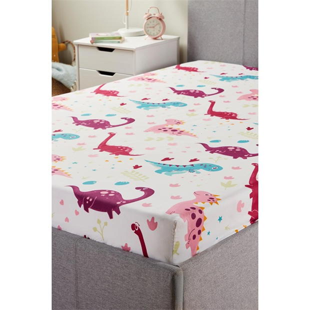 Homelife Dino Footprints Fitted Sheet copil