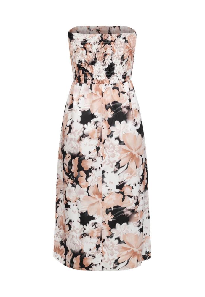 Bandeau Kleid in Wrap Look und AOP Blumen Print Cloud5ive