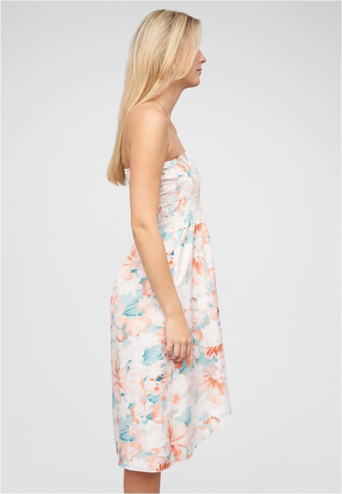 Bandeau Kleid in Wrap Look und AOP Blumen Print Cloud5ive