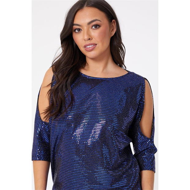 Be You shoulder Glitter Top