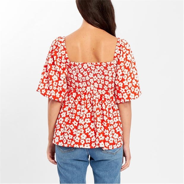 Be You Square Neck Puff Slv Top