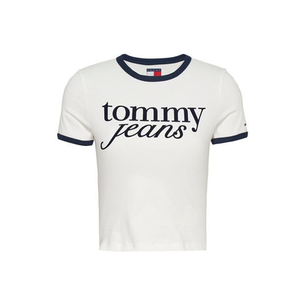 Tricou Blug Tommy TJW SLIM SH SCRIPT RINGR EXT Tommy Jeans