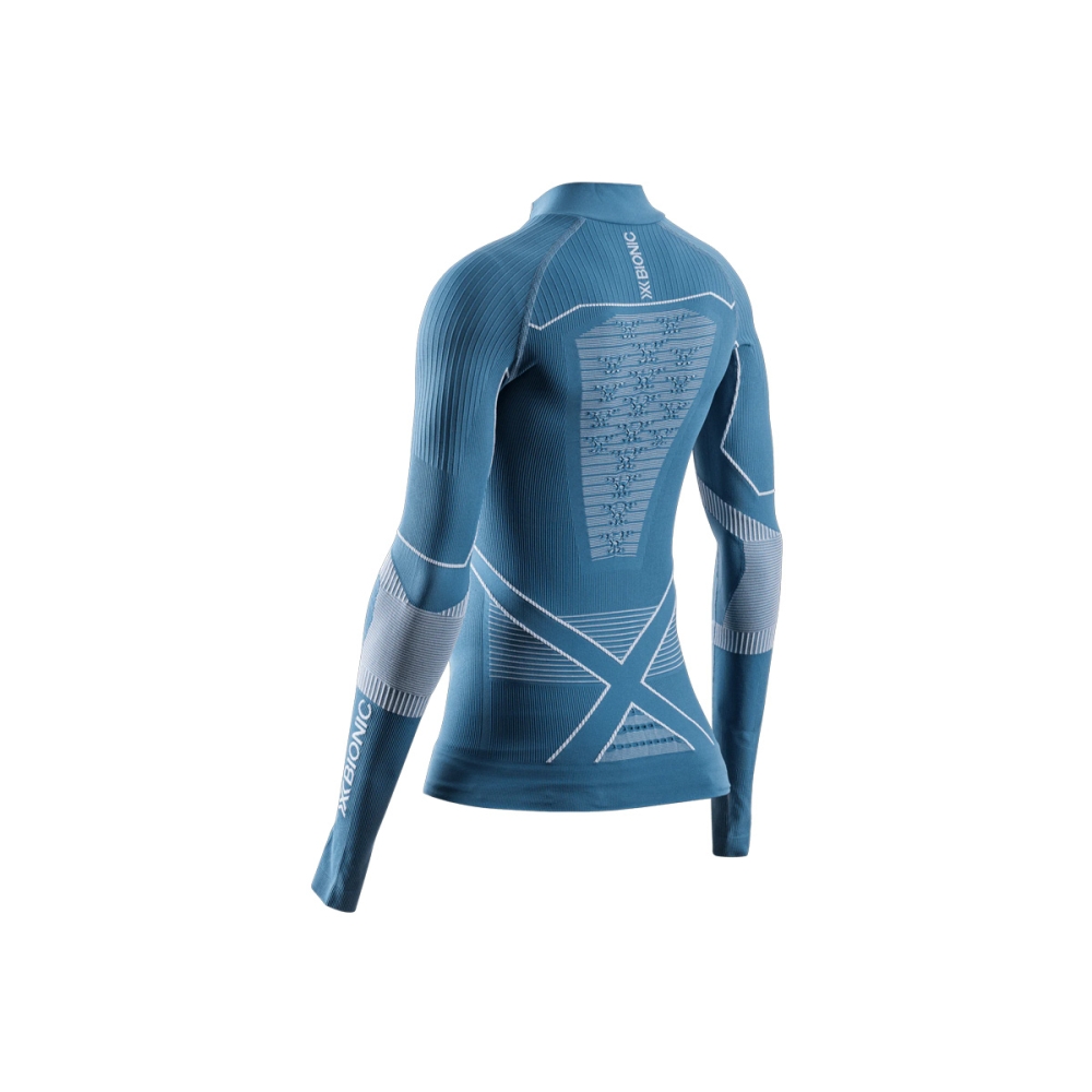 Bluza Dama X-Bionic Accumulator Light Half Zip Mineral Blue/Arctic White