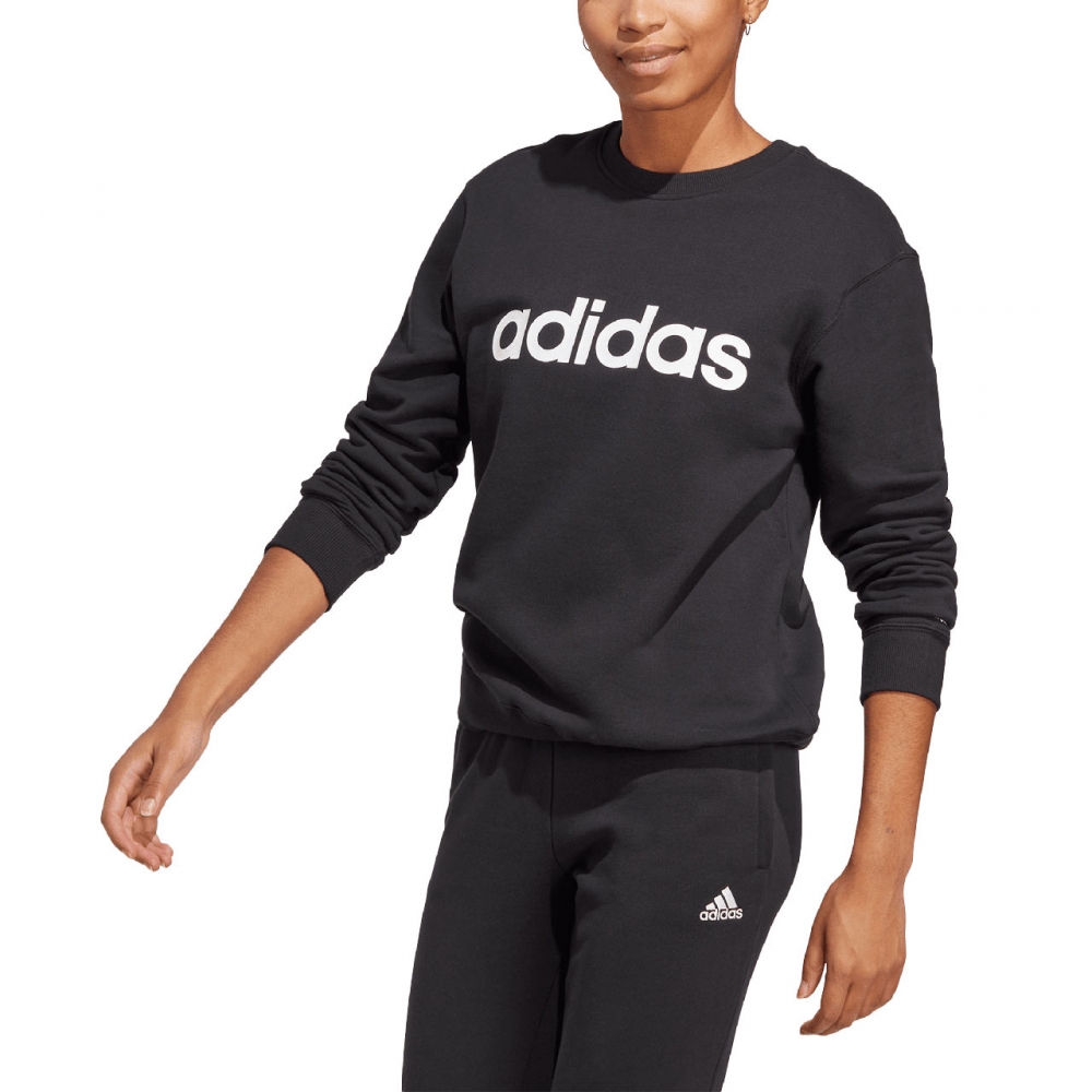 Bluza damska adidas Essentials Linear French Terry czarna IC6878