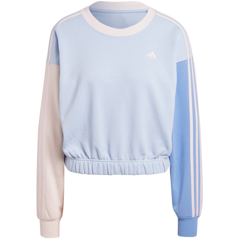 Bluza trening adidas Essentials 3-Stripes Crop 's blue and pink IC9873 dama