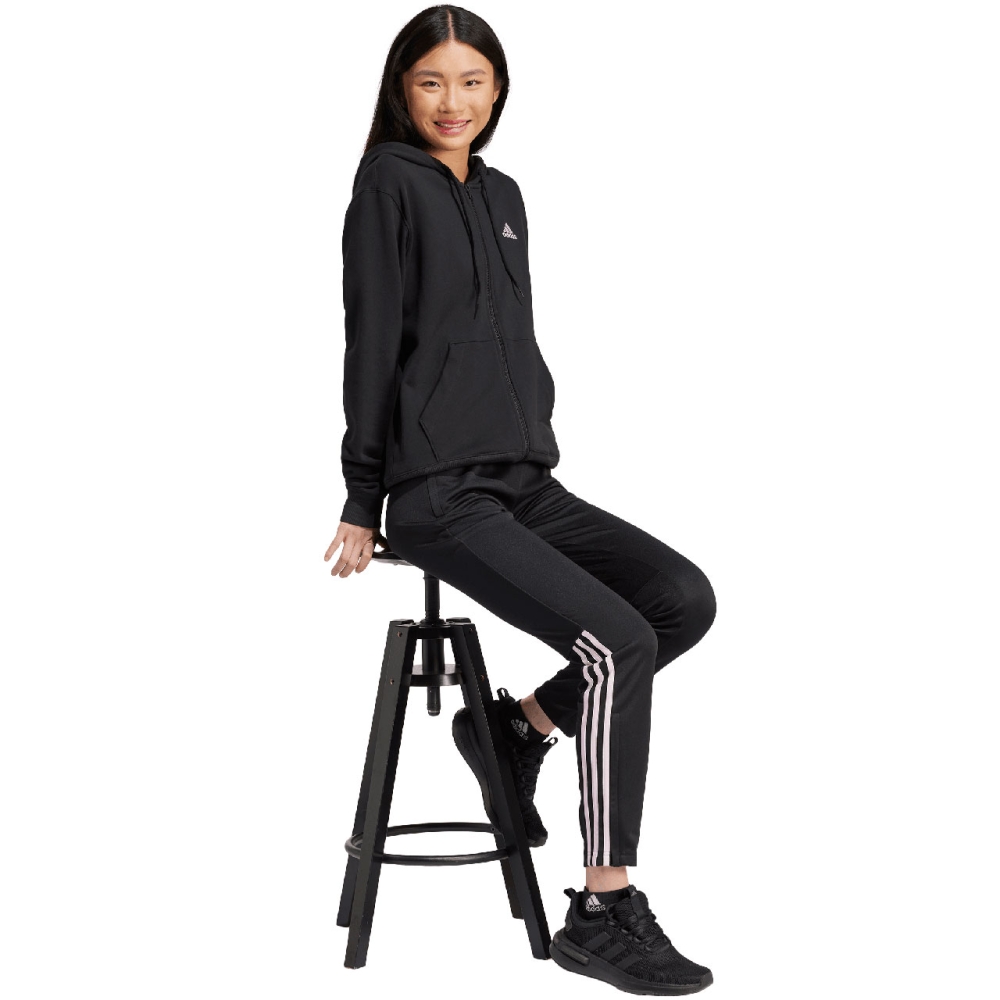 Bluza trening adidas Essentials Linear Full-Zip French Terry 's black IS2072 dama