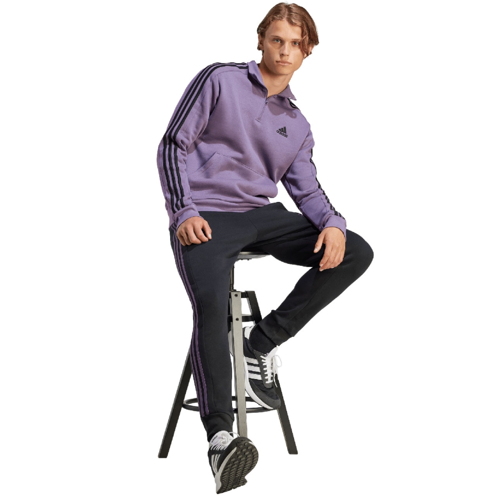 Bluza trening Bluza adidas Essentials 3-Stripes 1/4- Men's Zip purple IJ8912