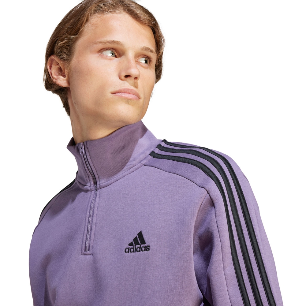 Bluza trening Bluza adidas Essentials 3-Stripes 1/4- Men's Zip purple IJ8912