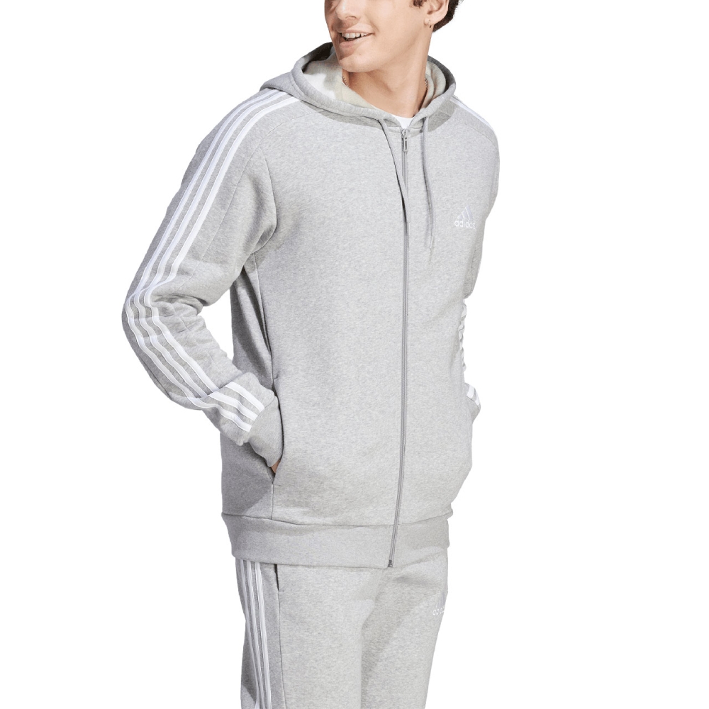 Bluza trening Bluza adidas Essentials 3-Stripes Full-Zip men's gray IJ6479