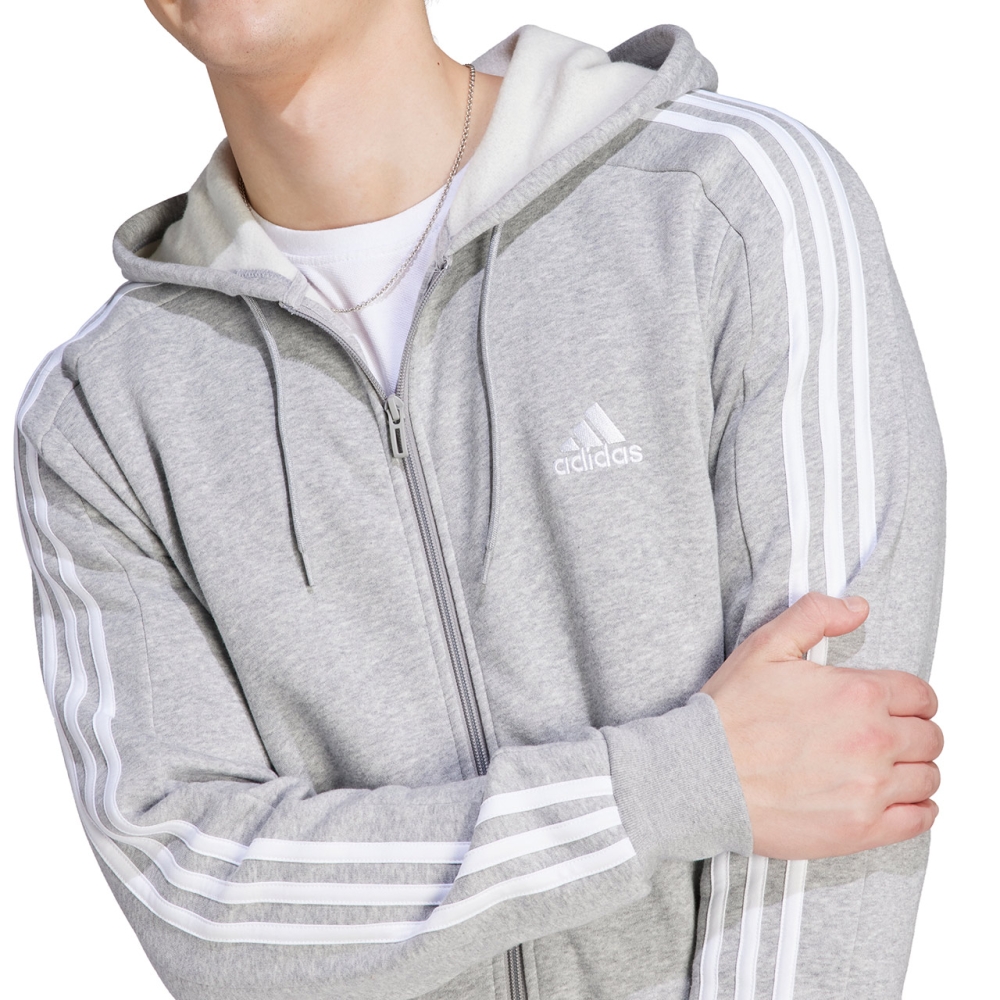 Bluza trening Bluza adidas Essentials 3-Stripes Full-Zip men's gray IJ6479