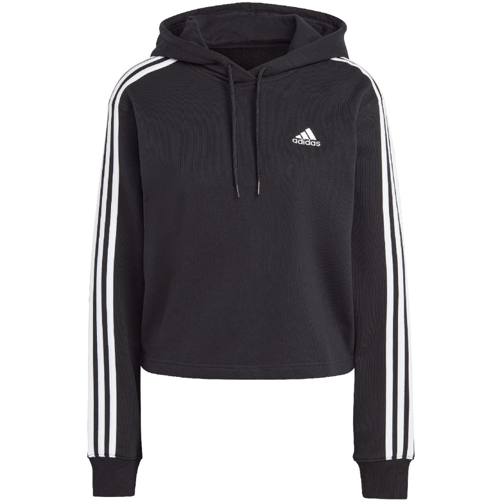 Bluza trening Hanorac 's adidas Essentials 3-Stripes French Terry Crop black IC8767 dama