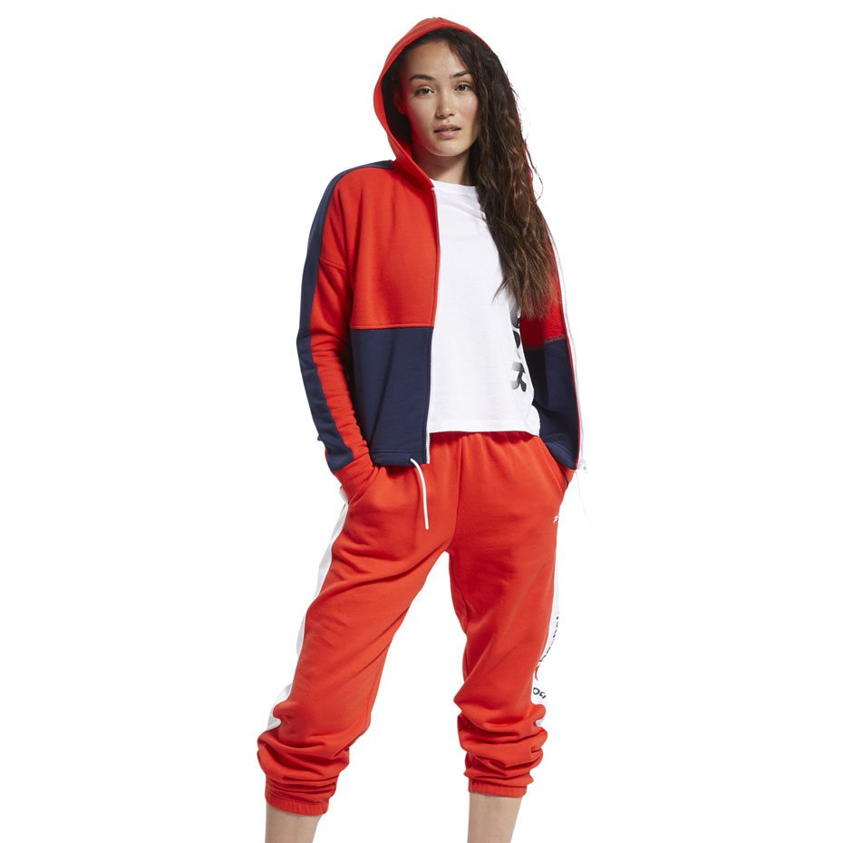 Bluza trening Reebok 's Te Linear Logo Ft red-navy FT0901 dama