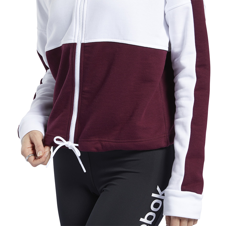 Bluza trening Reebok Te Linear Logo Ft 's burgundy-white FU2203 dama