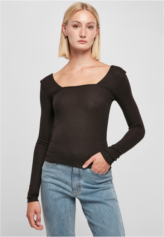 Rib Squared Neckline Longsleeve dama Urban Classics