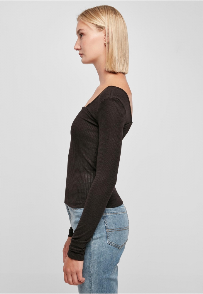 Rib Squared Neckline Longsleeve dama Urban Classics