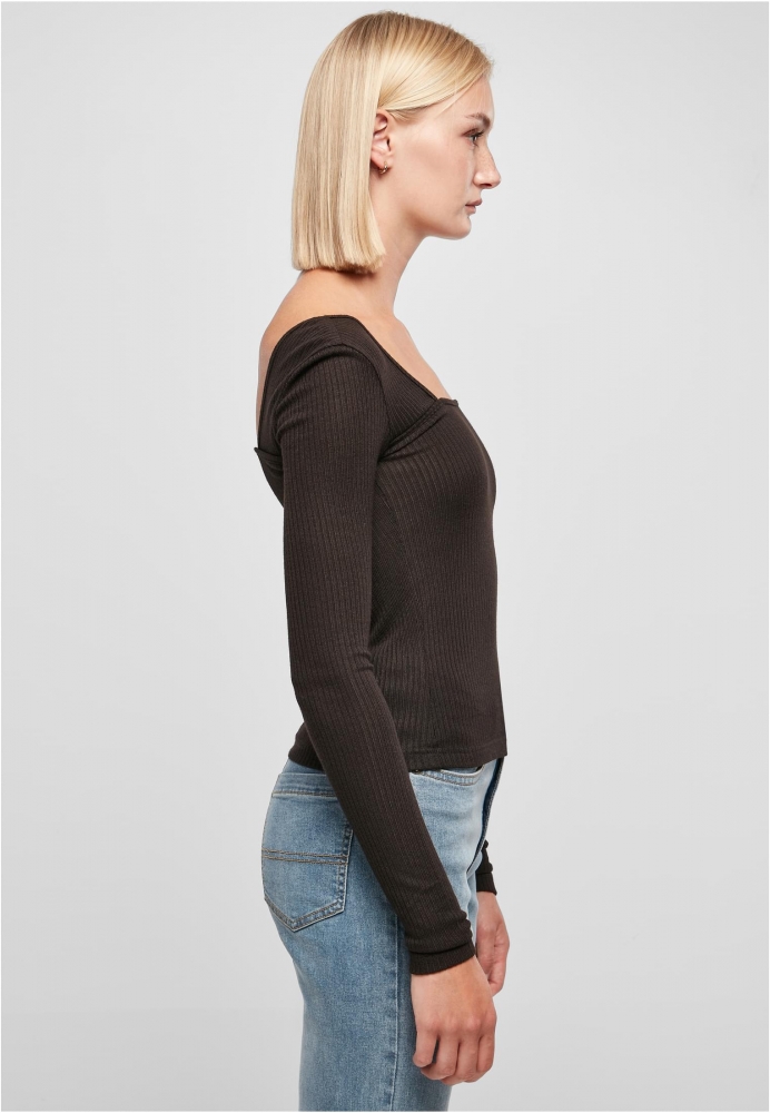 Rib Squared Neckline Longsleeve dama Urban Classics