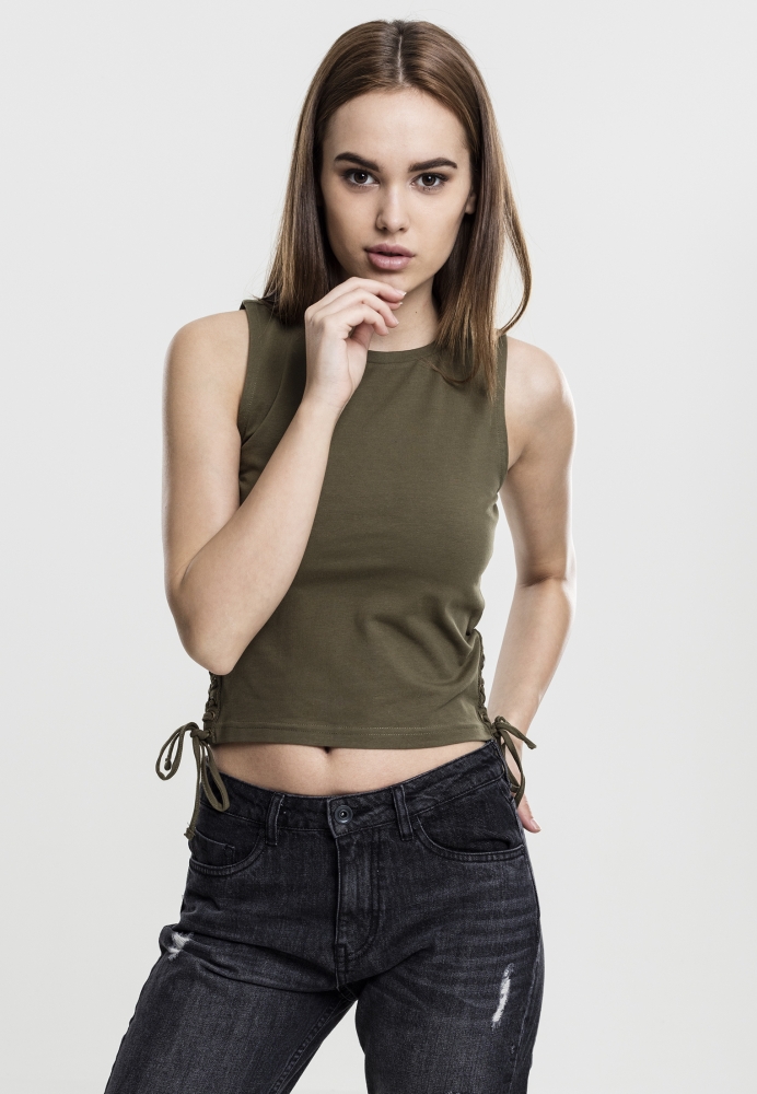 Lace Up Cropped Top dama Urban Classics