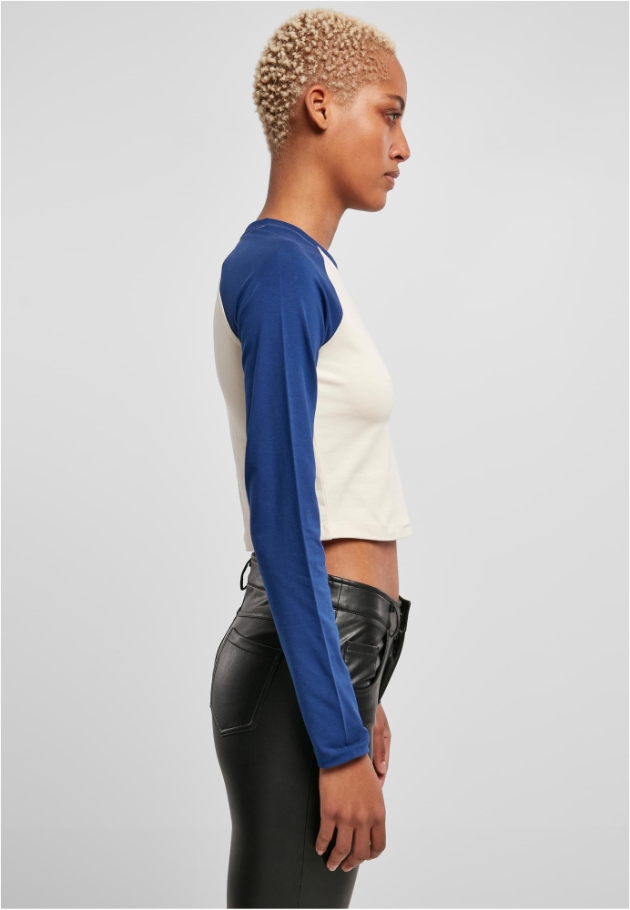 Organic Cropped Retro Baseball Longsleeve dama Urban Classics