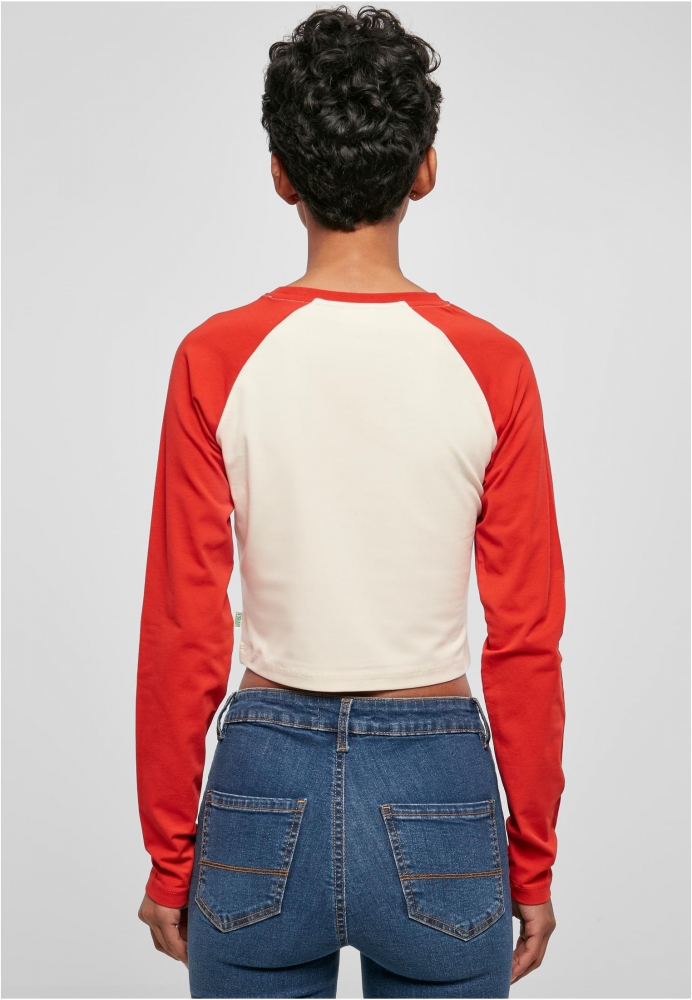 Organic Cropped Retro Baseball Longsleeve dama Urban Classics