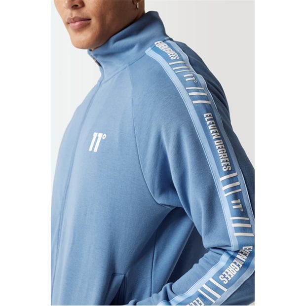 Bluza fermoar 11 Degrees Retro Taped Sweat Top - Elemental Blue