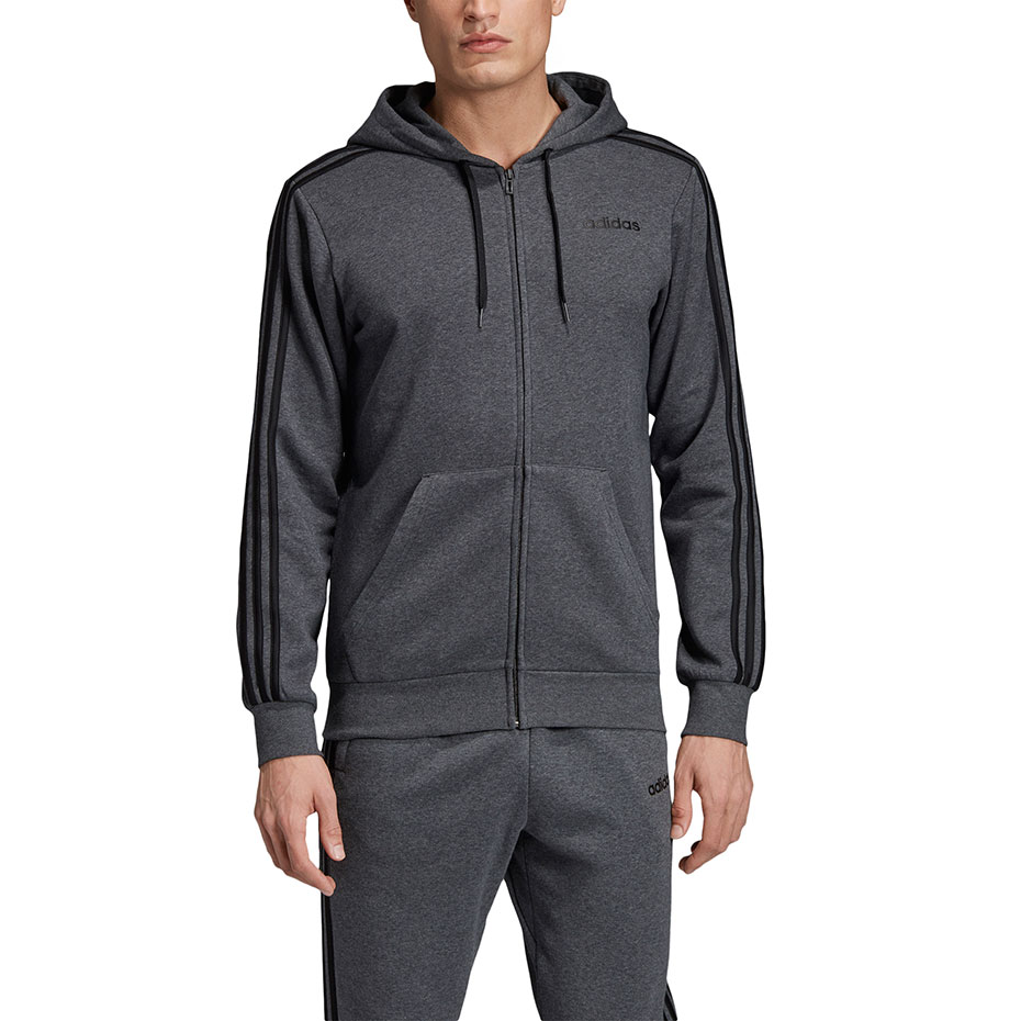 Bluza Men's adidas Essentials 3 Stripes Fullzip gray DX2528