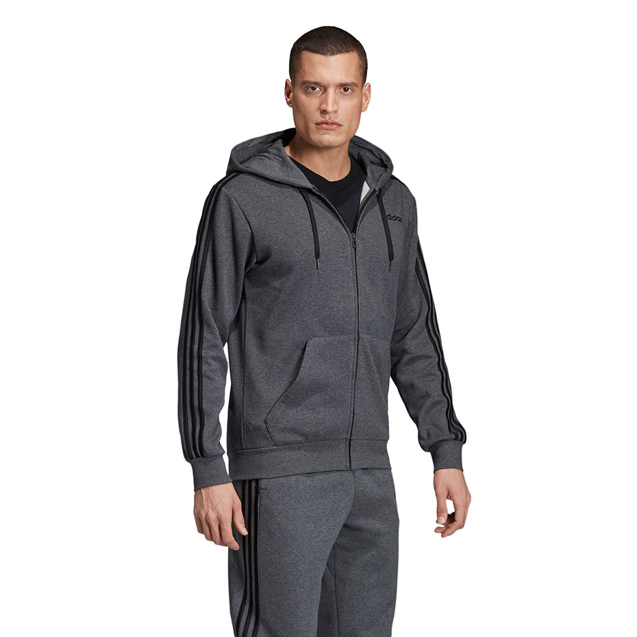 Bluza Men's adidas Essentials 3 Stripes Fullzip gray DX2528