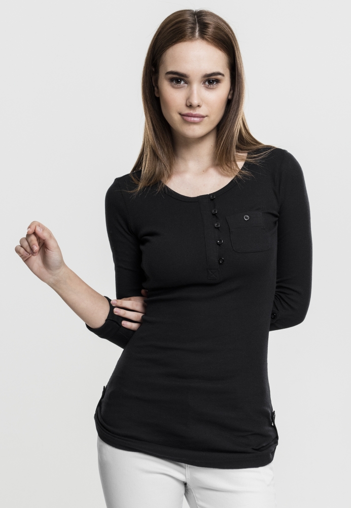 Tricou Long Rib Pocket Turnup dama Urban Classics