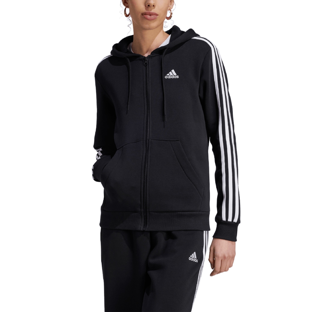 Bluza 's adidas Essentials 3-Stripes Full-Zip black HZ5743 dama