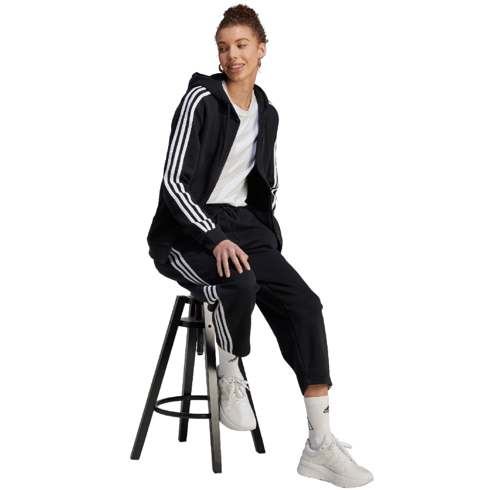 Bluza 's adidas Essentials 3-Stripes Full-Zip black HZ5743 dama