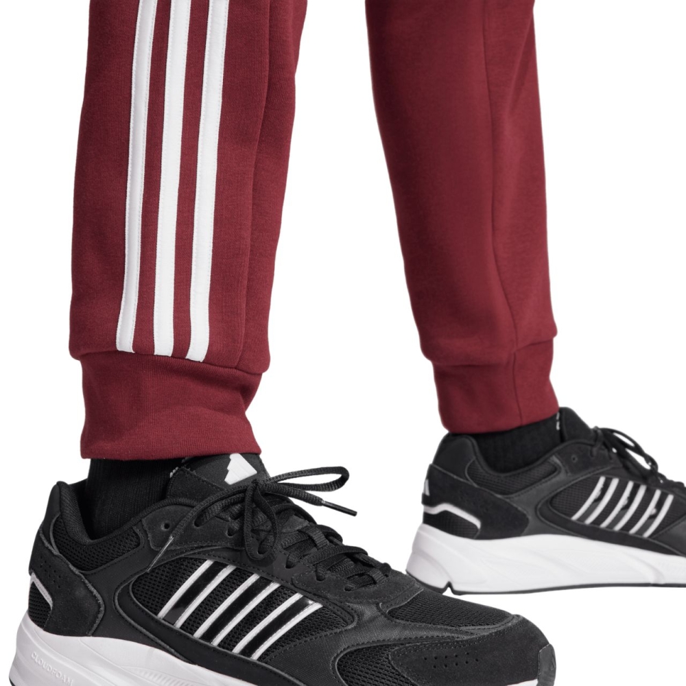 Bluza Pantalon men's adidas Essentials 3-Stripes Tapered Cuff burgundy JG5951