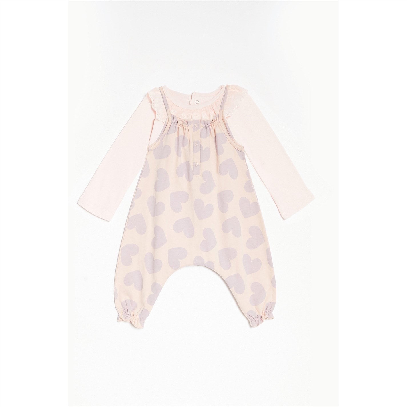 Be You Heart Dungaree and Lace Bodysuit fetita