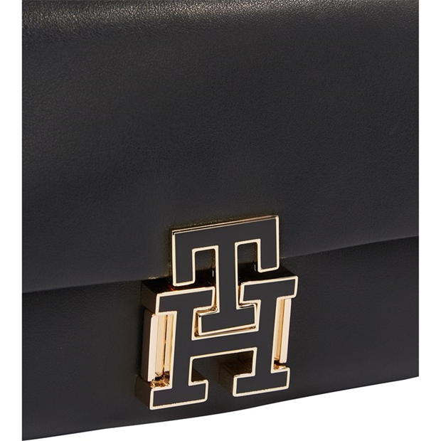 Geanta box Tommy Hilfiger Pushlock piele Flap Crossbody