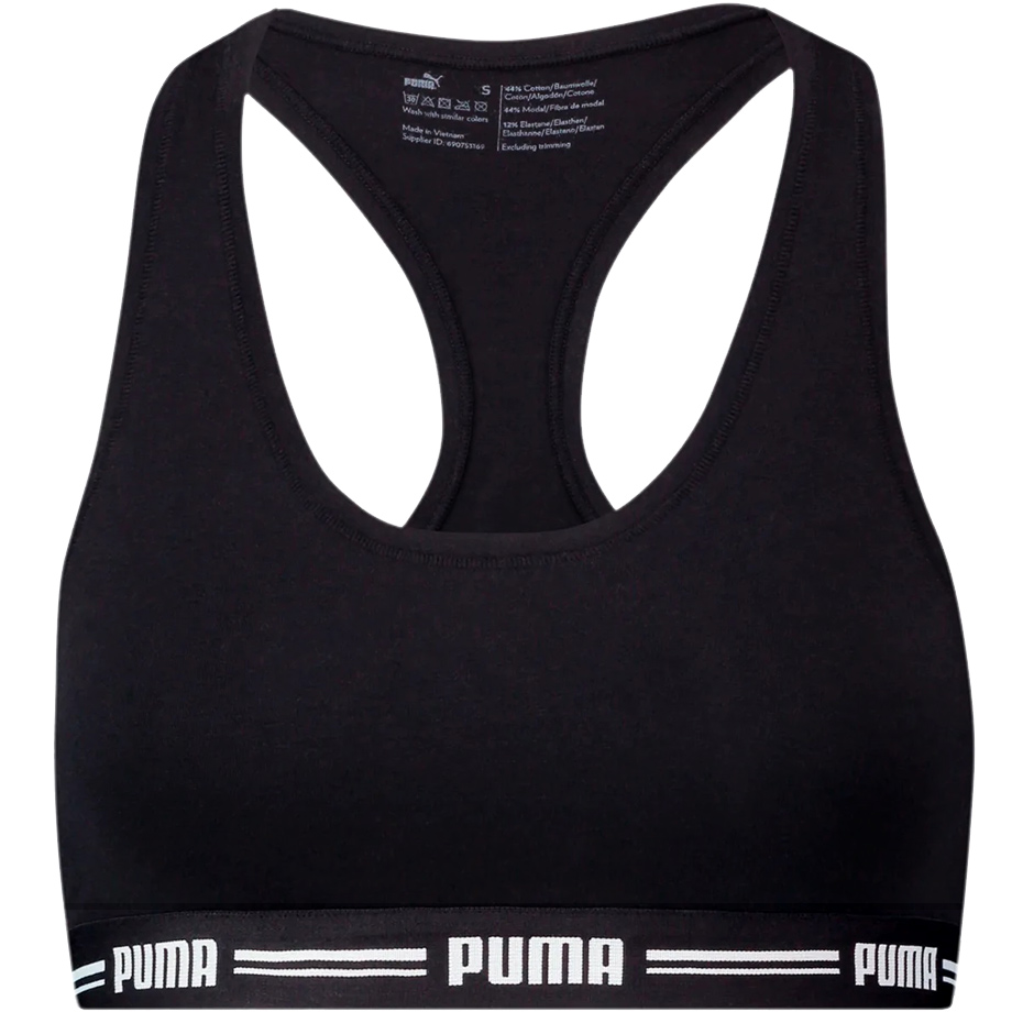 Puma Racer Back Top 1P Hang 's Sports Bra Black 907862 04 dama