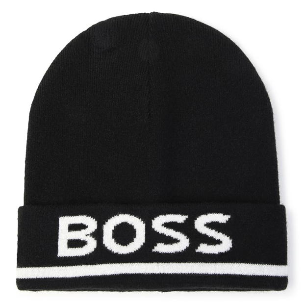 Boss Logo Print Beanie copil baietel