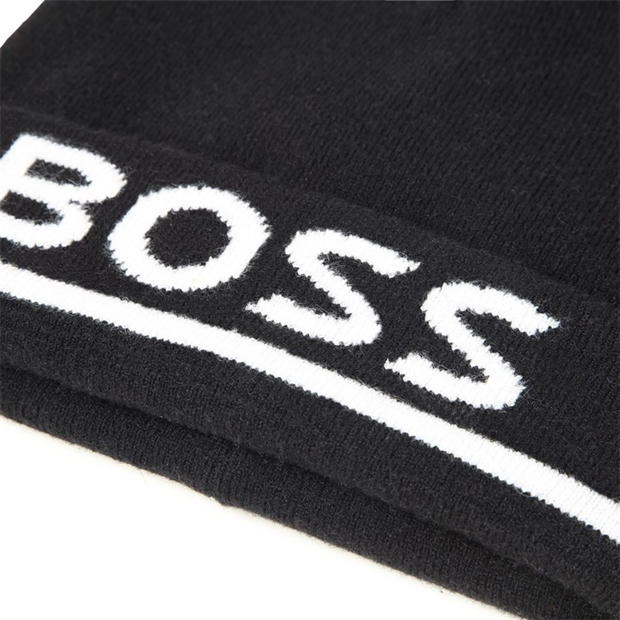 Boss Logo Print Beanie copil baietel