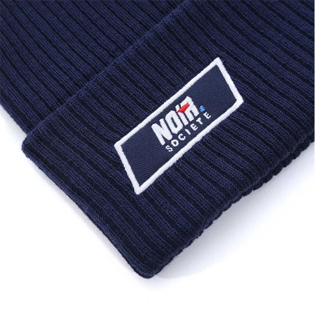 Societe Noir Noir Woven Patch Beanie