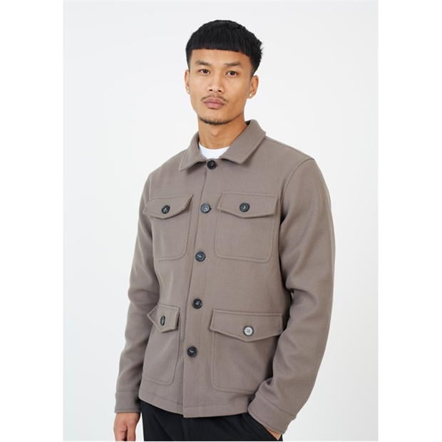 Brave Soul Pocket Faux Wool Shacket