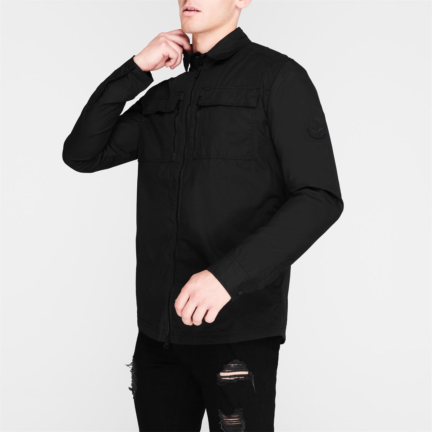 Firetrap Zip Shacket Overshirt barbat