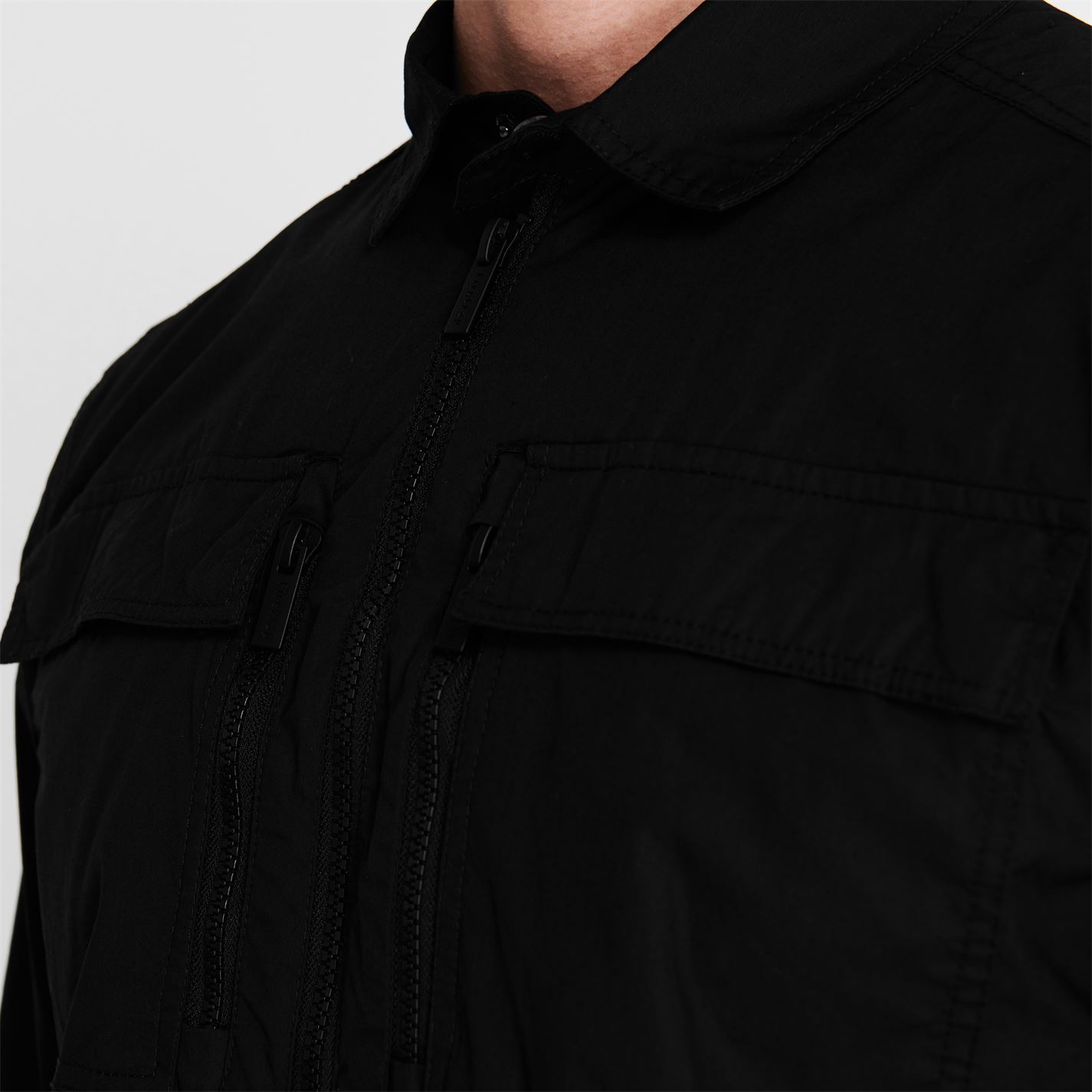 Firetrap Zip Shacket Overshirt barbat