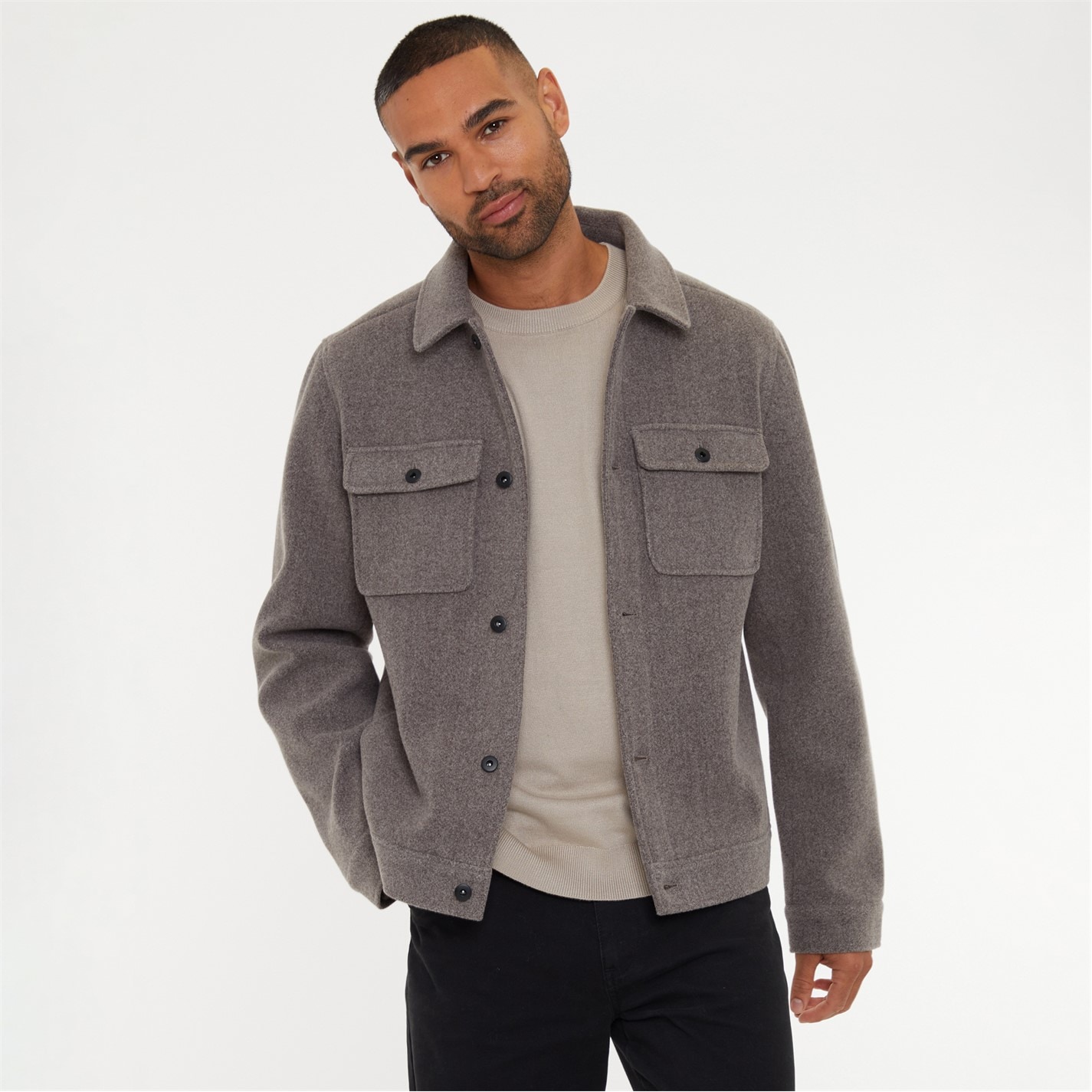 Threadbare Brushed Button Up Shacket