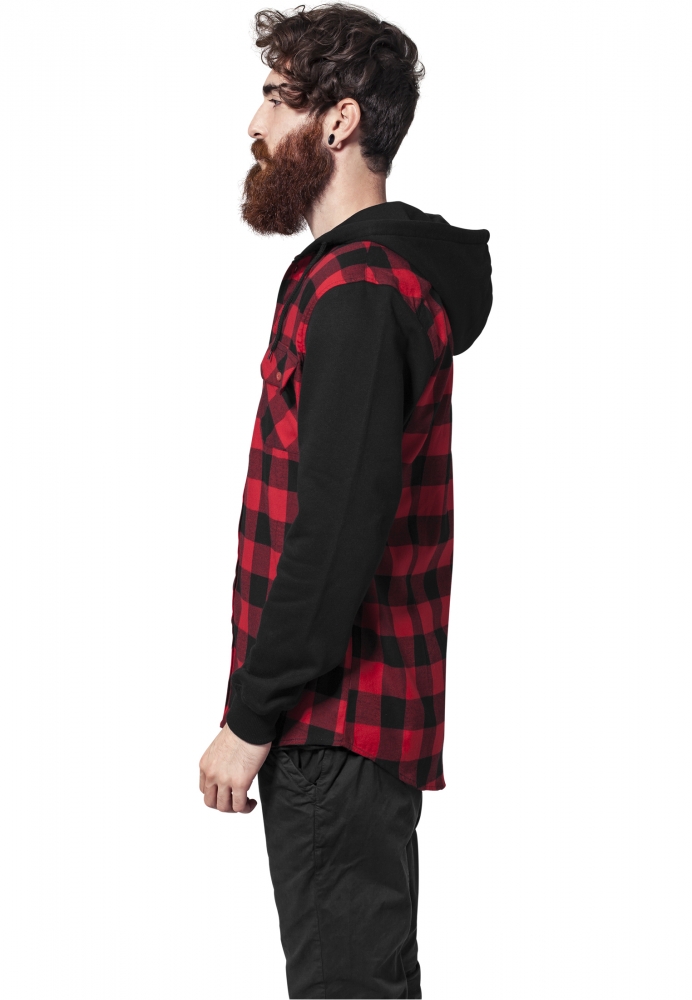 Camasa Hooded Checked Flanell Sweat Sleeve Urban Classics